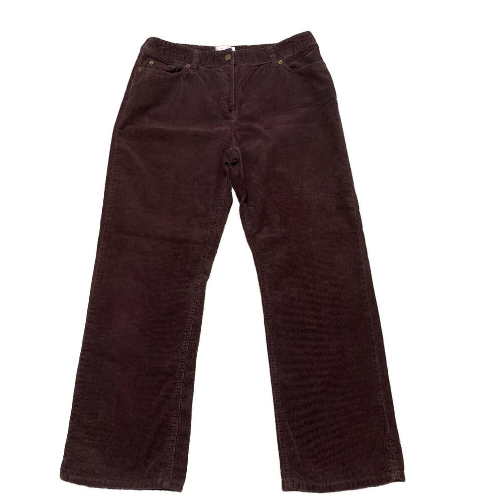Women’s Brown Corduroy Pants Size 10 Van Heusen 90’s Straight Fit Mid Rise 31x28